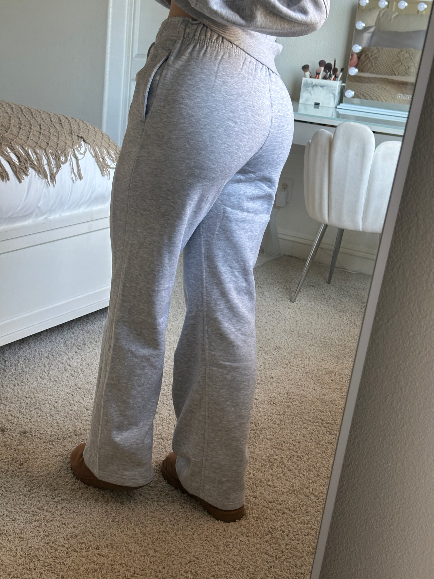 Scuba Wide Leg Sweatpants (grey)