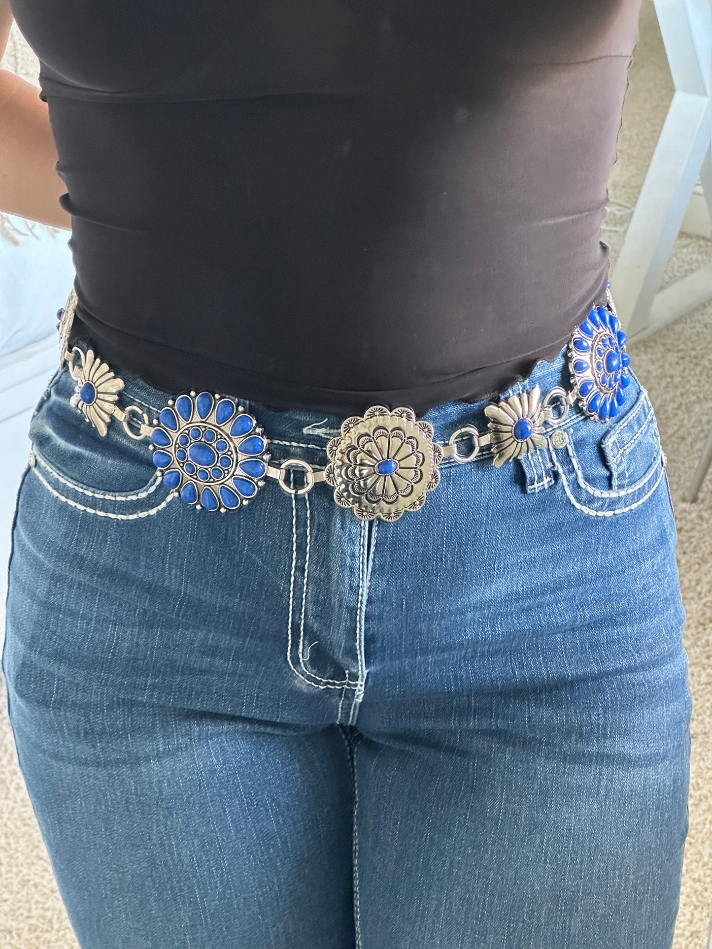 Royal Blue Metal Belt
