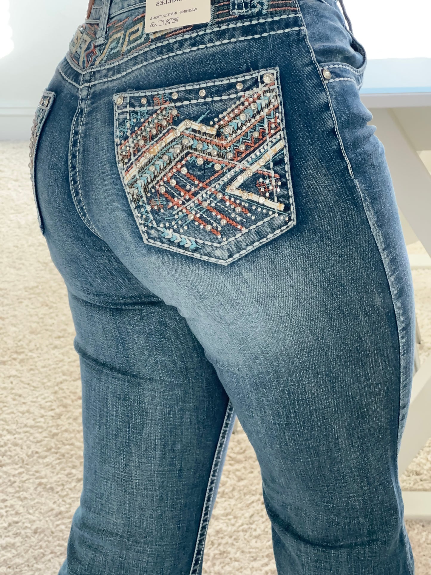 Coral Bling Jeans
