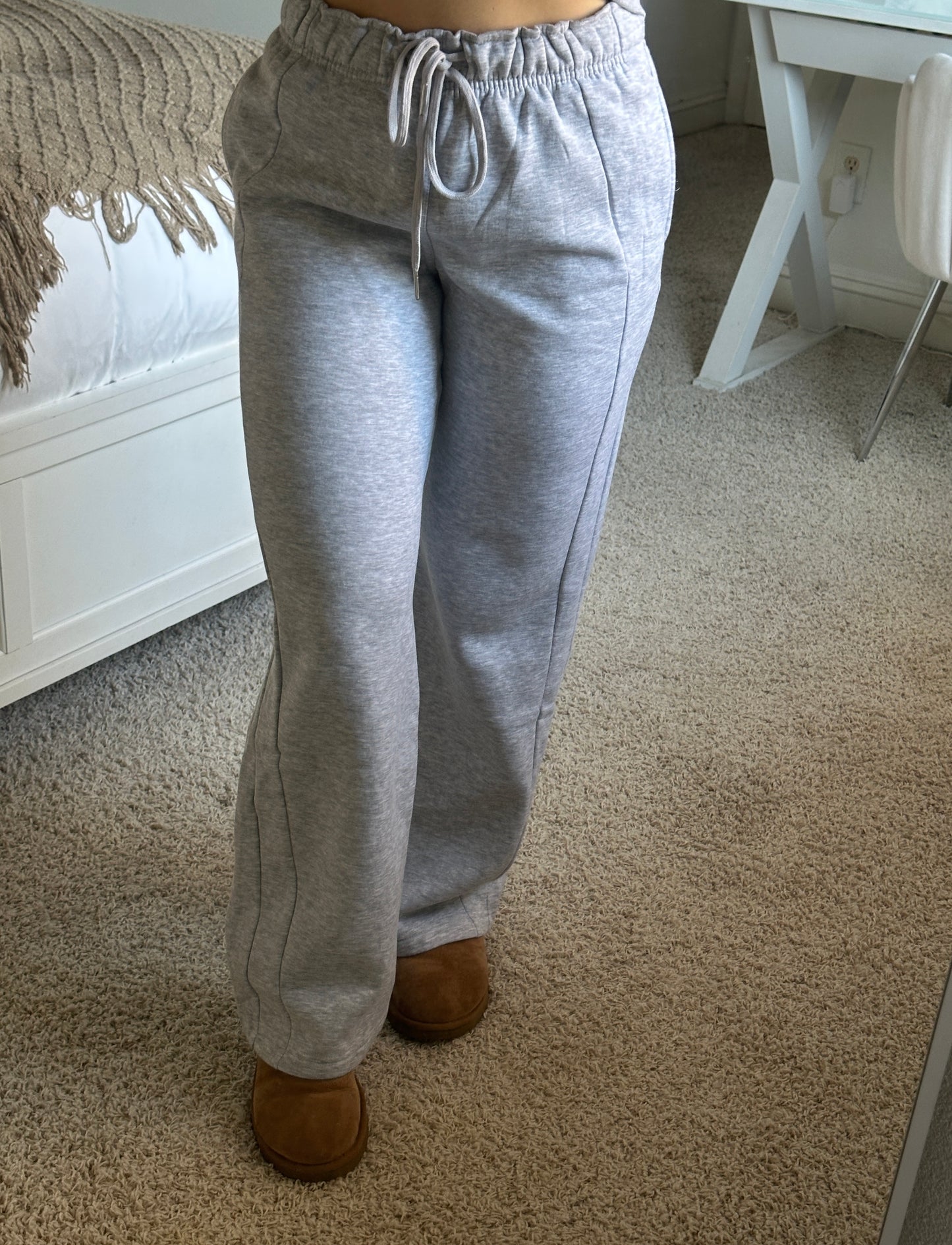 Scuba Wide Leg Sweatpants (grey)