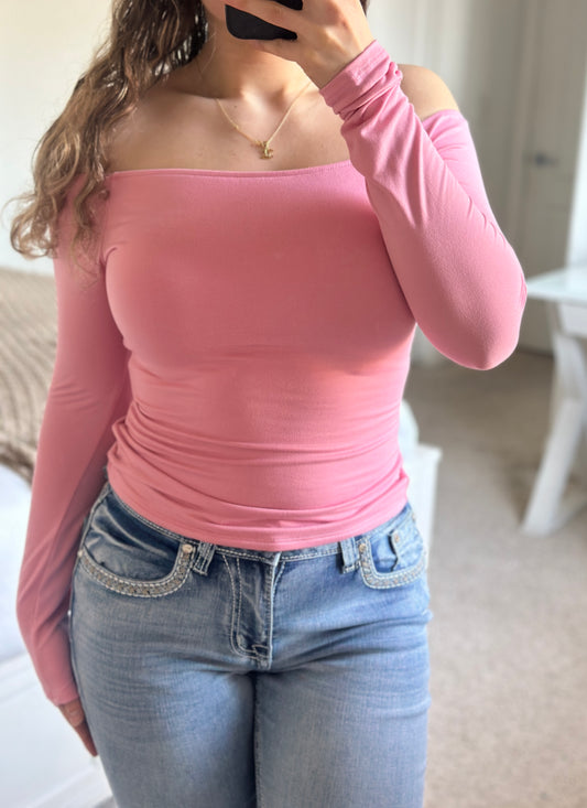 Elly Off-the-Shoulder Top (pink)