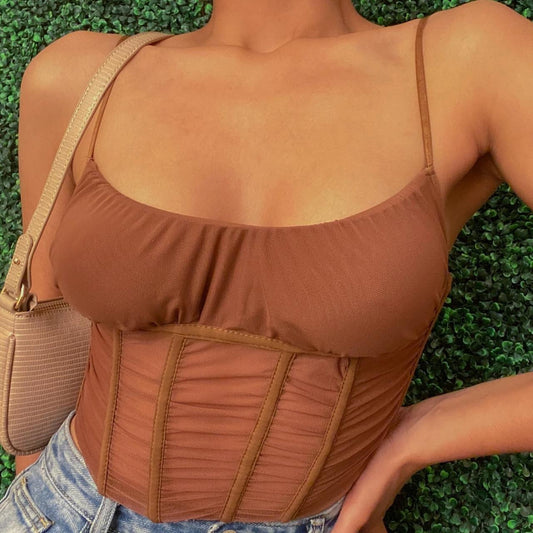 Zara Corset Top (coffee)